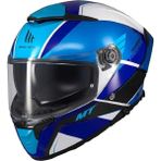 mt Helmets Thunder 4 Sv Freeway A17 Kapalı Kask - 2XL - Mavi - Beyaz