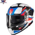 mt Helmets Thunder 4 Sv Lumınence A7 Parlak Kapalı Kask - XL - Mavi - Beyaz - Kırmızı