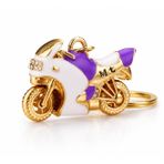 Mt Koleksiyonu Çinko Alaşım Motosiklet Anahtarlık, Rhinestone Süslemeli, Kadınlar için Şık Çanta Aksesuarı, Trend Tasarım