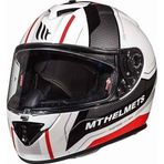 MT Rapide Duel Gloss Full Face Beyaz Siyah Motosiklet Kaskı