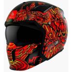 mt Streetfighter Sv Hellish B5 Mat Çene Açılır Kask - Siyah - Kırmızı