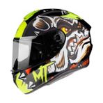 MT Targo Crazy Dog A2 Full Face Motosiklet Kaskı Sarı Renk XL Beden Güçlendirilmiş Polikarbon