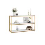 MTA HİGH-TECH Gold Renk Metal 3Katlı Dresuar Konsol Tv Ünitesi