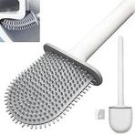 MTA HİGH-TECH Silikon Tuvalet Fırçası, Kavisli Tasarım, Çizik Bırakmayan Başlık, Silikon Tuvalet Fırçası, Duvara Yapıştırmalı, Tuvalet, Küvet, Banyo Fırçası, Temizleme Fırçası