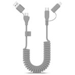 MTAKYA Sarmal Yıldırım Kablosu, 2'li Paket, 3 FT, Araba için iPhone Kablosu, Apple CarPlay Kablosu [MFi Sertifikalı], iPhone 14/13/12/11, iPad, AirPods ile Uyumlu Kısa USB - Lightning Şarj Kablosu