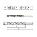 MTE B00000011270 Makina Takım 12.7 mm HSS DIN 338 Silindirik Saplı Haddeli Matkap Ucu