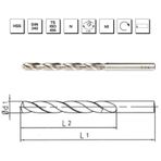 MTE B00007200650 Makina Takım 6.5 mm HSS DIN 340 Silindirik Saplı Uzun Matkap Ucu