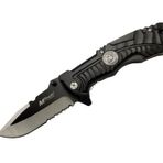 Mtech 4-12-2 Siyah Kurtarma / Kamp Çakısı 21cm- Yarı Otomatik, Testere Detaylı, Cam Kırma Aparatlı, Kemerlikli
