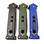 Mtech 4352 Mavi Bas - Çek Kamp Çakı 20cm- Otomatik Kemerlikli
