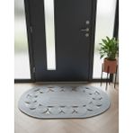 Mtg Jüt Tasarım El Emeği Doğal Jüt Kordon Halattan Açık Gri Salyangoz Model Paspas/Kapı Önü/Lavabo Önü/Banyo Paspası - 60 x 90 cm