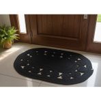 Mtg Jüt Tasarım El Emeği Doğal Jüt Kordon Halattan Hasır Renk Salyangoz Model Kapı Önü/ Banyo/lavabo Önü/paspası - Siyah - 60 x 90 cm