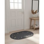 Mtg Jüt Tasarım El Emeği Doğal Jüt Kordon Halattan Salyangoz Model Kapı Önü/ Banyo/lavabo Önü/paspası - Gri - 70 x 100 cm