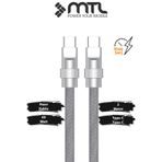 MTL 60W Type-C To Type-C PD Turbo Şarj Spiral Sarmal Naylon Örgü Data ve Şarj Kablosu 2 Metre MT2461 Sarı ile uyumlu