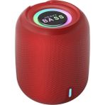 Mtl Bluetooth Hoparlör Rgb Ledli 1200MAH Subwoofer Ses Outdoor Speaker Su Geçirmez Dayanıklı Gövde - Kırmızı