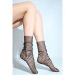MTM My The Mall Giyim Daymod Tül Rib Soket Çorap - Standart - Siyah