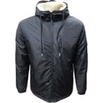 Mtn M01396 Erkek Ici Kurklu Fermuarli Kapusonlu Mont - M01396 - Siyah - St01396-Siyah-3Xl