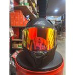 MTS M-910 Güneş Vizörlü Siyah Kask (Kırmızı Gold Camlı) - 2XL