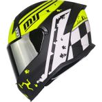 Mts M-910 Vıgor Mat Siyah-Sarı Güneş Vizörlü Kask (Gri Camlı) - Mat Siyah - Sarı