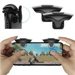 MTV Gadgets Mobile Game Triggers Clip Joystick Shoot Aim Buttons with Zero Latency Gaming for mobiles, Compatible with Call of Duty Mobile, Fortnite, PUBG New State 1 Pair, Grey and Black, (AK04)