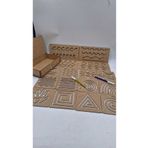 Mu Art Ahşap 16 Adet Ahşap Simetrik Şekiller Çizim Şablonu Eğitici Materyaller,Montessori Oyuncak