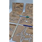 Mu Art Ahşap Ahşap Dinazorlar Resim Çizim Şablonu Eğitici Materyaller,montessori Oyuncak 9 Parça