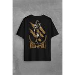 Muay Thai MuayThai Kick Boks Boxing Uzak Doğu Sırt Ön Baskılı Oversize Tişört Unisex T-Shirt Siyah