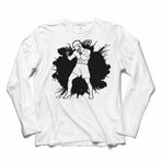 Muay Thai Muaythai Kick Boks BoxingUzak Doğu Uzun Kollu Tişört Baskılı T-Shirt Beyaz