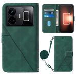 MUBBAR Oppo Realme GT Neo 5 3 GTNeo5 GT3 5G RMX3706 RMX3709 ile Uyumlu İş Uzun Kordonlu Telefon Çantaları Düşme Önleyici Kapaklı Deri Kılıf Kaymaz Tutucu (Yeşil, Realme GT 3)