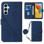 MUBBAR Samsung Galaxy M14 M 14 GalaxyM14 5G SM M146B M146B/DS ile Uyumlu Tam Gövde Koruyucu Kılıf Manyetik Kapaklı Deri Kılıf Moda Kart Yuvalı Cüzdan (Mavi, Galaxy M14 5G)