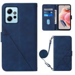 MUBBAR Xiaomi Redmi Note 12 Note12 4G 23021RAAEG 23021RAAEG 23021RAA2Y ile Uyumlu İş Uzun Kordon Telefon Çantaları Düşme Önleyici Kapaklı Deri Kılıf Kaymaz Tutucu (Mavi, Redmi Note 12 4G)