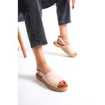 Mubiano 601-PD Pudra Espadril Kadın Sandalet