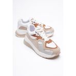 mubiano Avira Kadın Beyaz Taba Kalın Tabanlı Spor Ayakkabı Sneakers, 36
