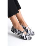 Mubiano Collection Kadın Bant Detaylı Hakiki Deri Babet Zebra - Mcrgn8035 - Zbr, Zebra, 37