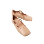 Mubiano Collection Kadın Bant Detaylı Zımba Detaylı Hakiki Deri Babet Nude - Mcsr1005 - N, Nude, 37