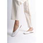 Mubiano Collection Kadın Hakiki Deri Babet Beyaz -mcmng2480-b, Beyaz, 37