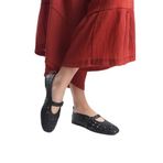 Mubiano Collection Kadın Hakiki Deri Babet Siyah -mcrgn8034-s, Siyah, 39