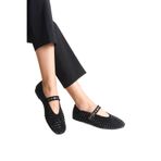 Mubiano Collection Kadın Taşlı Süet Babet Siyah - Mcrgn8032 - S, Siyah, 36