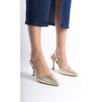 Mubiano Collection Mubiano Hakiki Deri Collection Kadın Topuklu Stiletto & Ayakkabı Dore -MCBRG5738-DR - 39