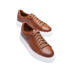 Mubiano Erkek Hakiki Deri Sneaker Taba Maver, Taba, 40