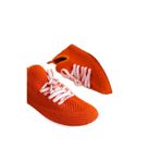 Mubiano H- 101-orj Triko Örme Kumaş Oval Burunlu Bağcık Detay Kadın Oranj Yüksek Taban Babet & Loaf, Oranj, 39