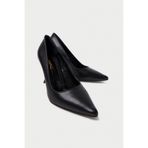 Mubiano Hakiki Deri MB971-S Kadın İnce 9 cm Topuklu Siyah Stiletto & Topuklu Ayakkabı