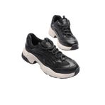 Mubiano Kadın Sneaker File Baskılı Kalın Tabanlı Siyah Rivex, Siyah, 36