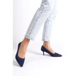 Mubiano -LCV Kadın Süet İnce 6 cm Topuklu Lacivert Stiletto & Topuklu Ayakkabı MBHRNS977