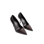 mubiano Marvella Kadın Kahverengi Deri Sivri Burun Yüksek İnce Topuklu Ayakkabı Stiletto (9.5 CM), 39