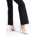 Mubiano Mb970-gr Kadın Ince 9 Cm Topuklu Gri Süet Stiletto & Topuklu Ayakkabı, Gri, 37