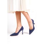 Mubiano Mb970-lcv Kadın Ince 9 Cm Topuklu Lacivert Süet Stiletto & Topuklu Ayakkabı, Lacivert, 39