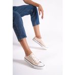 Mubiano Mbcvs100bj Düz Taban Bağcıklı Kadın Bej Bez Spor Ayakkabı & Sneaker