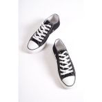 Mubiano Mbcvs100s Düz Taban Bağcıklı Kadın Siyah Bez Spor Ayakkabı & Sneaker