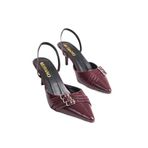 Mubiano Mbhrn720-brd Kadın Arkası Açık Sivri Burun Rugan Bordo Stiletto & Topuklu Ayakkabı, Bordo, 37