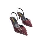 Mubiano Mbhrn720-brd Kadın Arkası Açık Sivri Burun Rugan Bordo Stiletto & Topuklu Ayakkabı, Bordo, 38